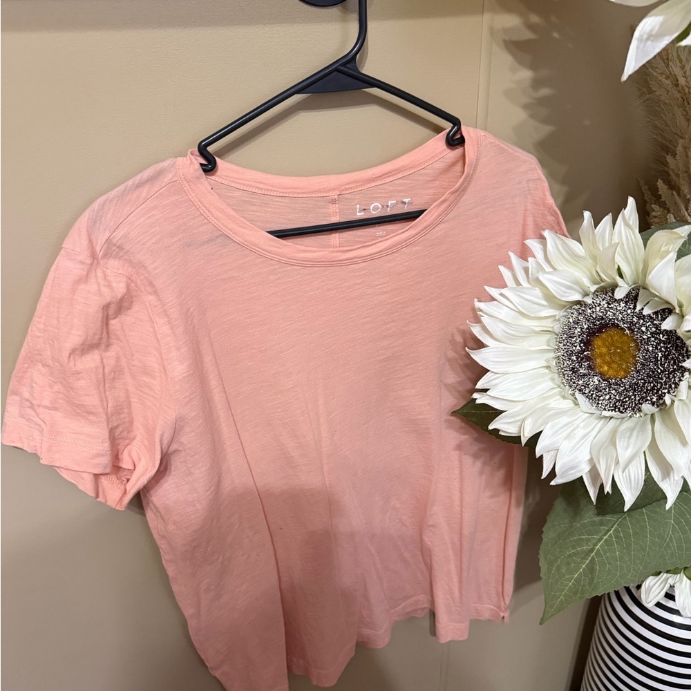 LOFT Soft Coral Short Sleeve Tee